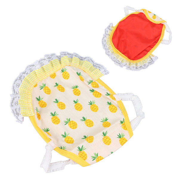 Chicken Saddle Apron Double Layer Cotton Comfortable Chicken Feather Fixer Wing Back Protector for Poultry Yellow Pineapple