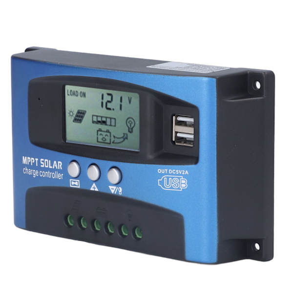 12V 24V Solcelleladningsregulator MPPT Fotovoltaisk Panellader LED Intelligent Gate-lysregulator 60A