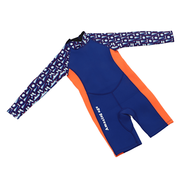 Barn dykdräkt 2,5 mm neopren gummi nylon långärmad blå lila dykardräkt för barn 10 stl.
