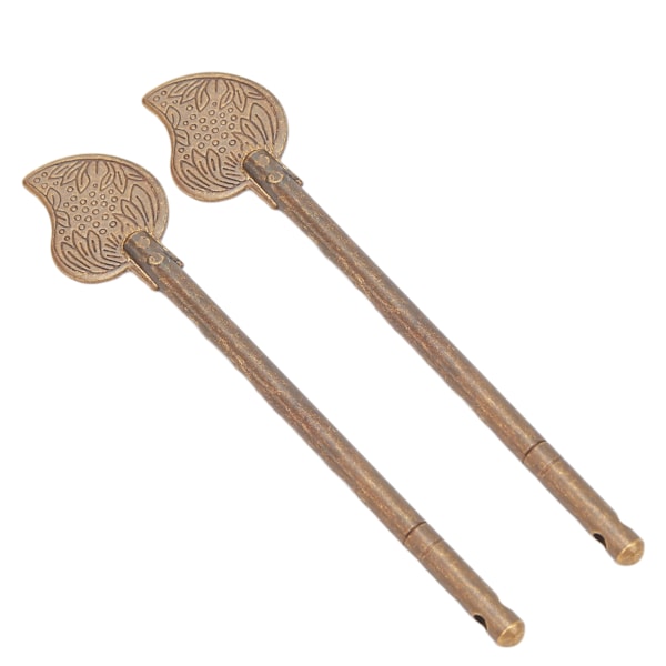 2 stk Dørstopp Låsstift 11 cm Bladform Retro stil Messing Skap Nøkkelstopp Bolt Låsstift