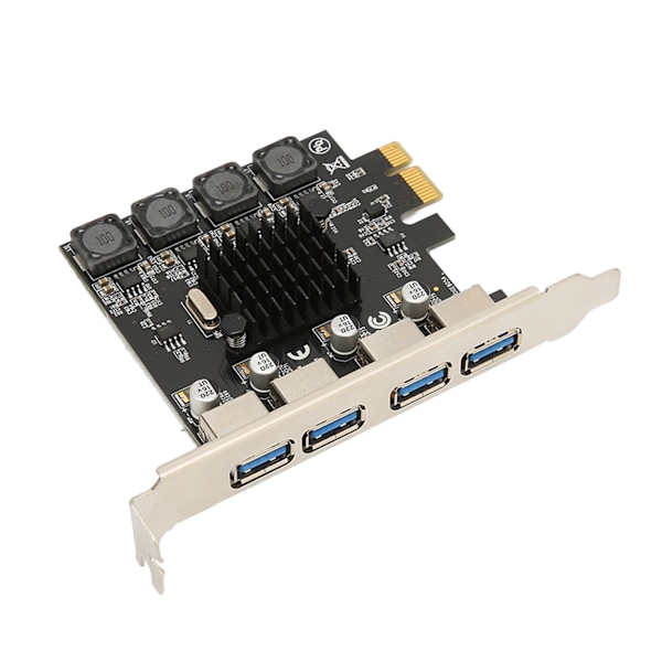 PCIE till USB-expansionskort 4 USB 3.0-portar 5Gbps Höghastighets självdriven USB3.0 Hub Controller för Win för Linux