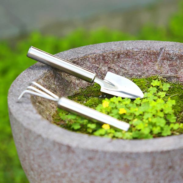 Ruostumattomasta teräksestä valmistettu pieni puutarha-lapio Harava Kaivutyökalu Kukkakasvien Bonsai Puutarhanhoito Käyttötyökalu