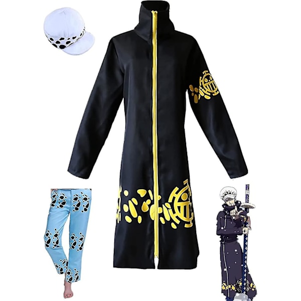 One Piece Trafalgar Law Cosplay Kostyme - Kirurguniform Kappe & Hatt