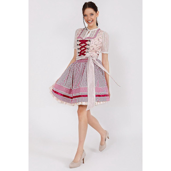 Kukallinen Oktoberfest-Dirndl-mekko XL vaaleanpunainen naisten olutjuhla-asu