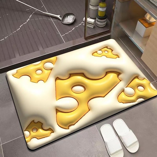 Kiselgur Golvmatta 3D Visual Vattenabsorberande Snabbtorkande Golvmatta för Badrum H4