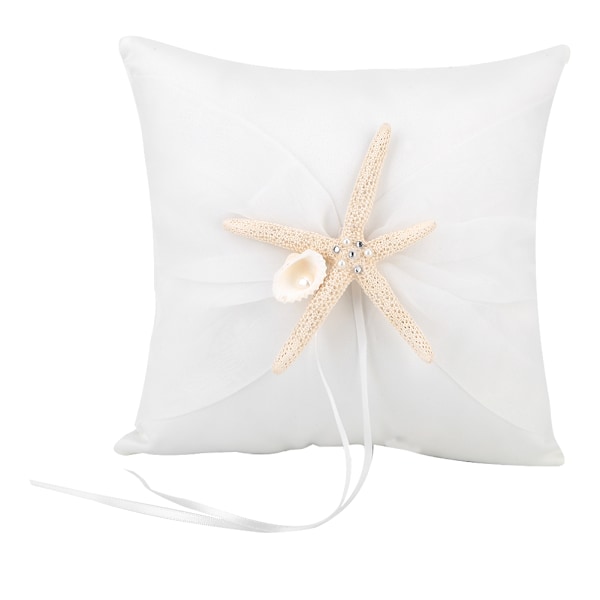 Elfenbensring Pute Ringpute med sjøstjerne (20*20cm)