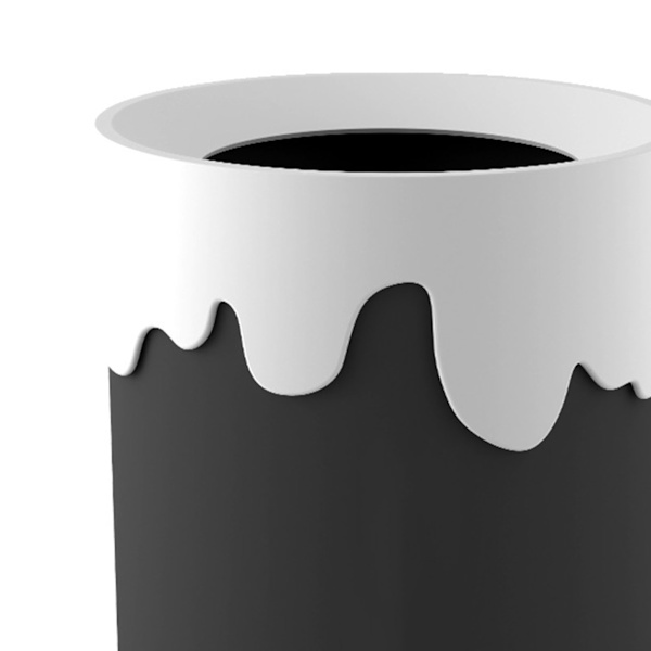 Soptunna Desktop förvaringskorg Mini Cover Papperskorgen Hem trasig resistent avfallstunna Vit