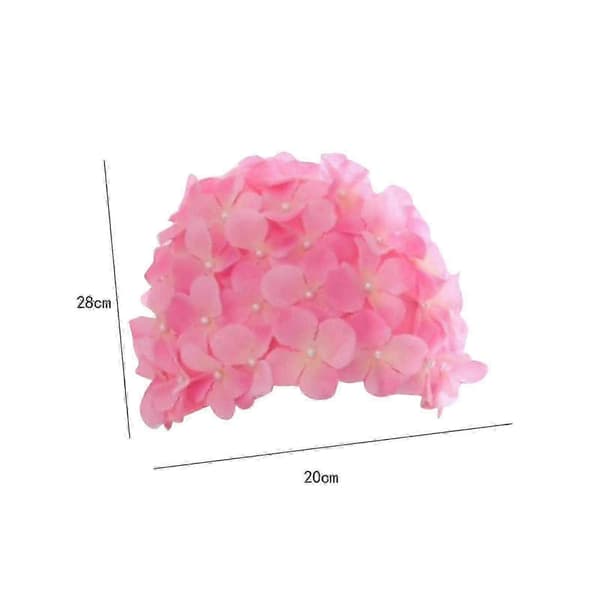Trendy badehætte med lyserøde blomster, til alle svømmeniveauer, julegave Pink