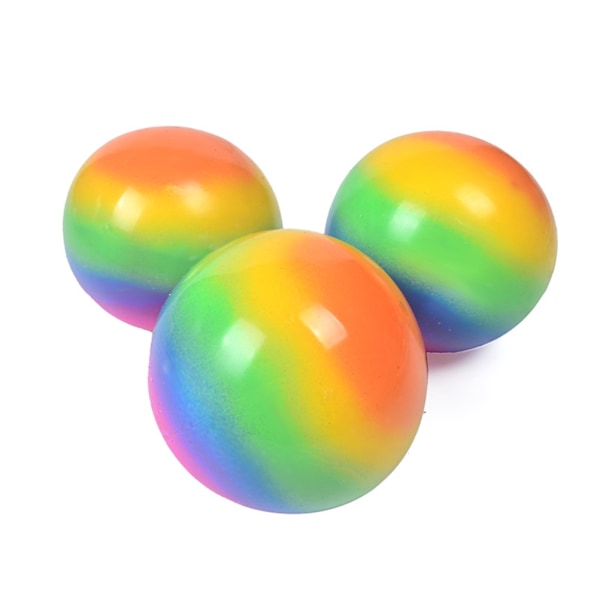 7CM regnbågsbollar Handträning Stressbollar Lindrar stress Långsam studs Dekompressionsbollar Leksak