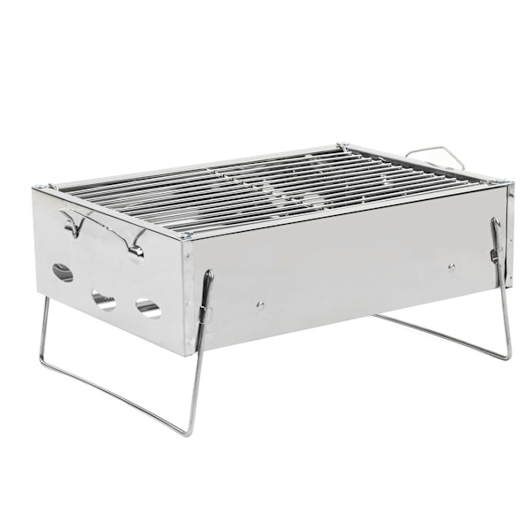 Udendørs Grill Bærbar Foldbar Kulgrill i Rustfrit Stål til Udendørs Picnic Camping Madlavning