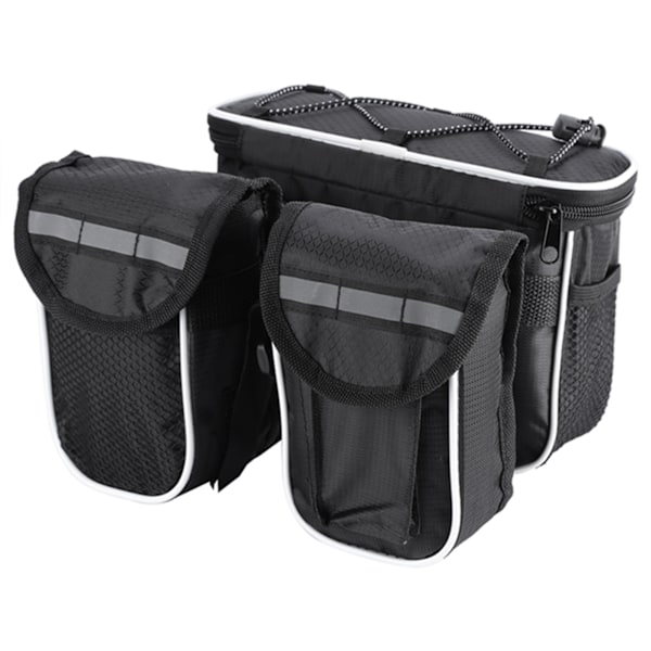 Vandafvisende Cykel Forreste Top Tube Taske Cykelram Opbevaringstaske (Sort)