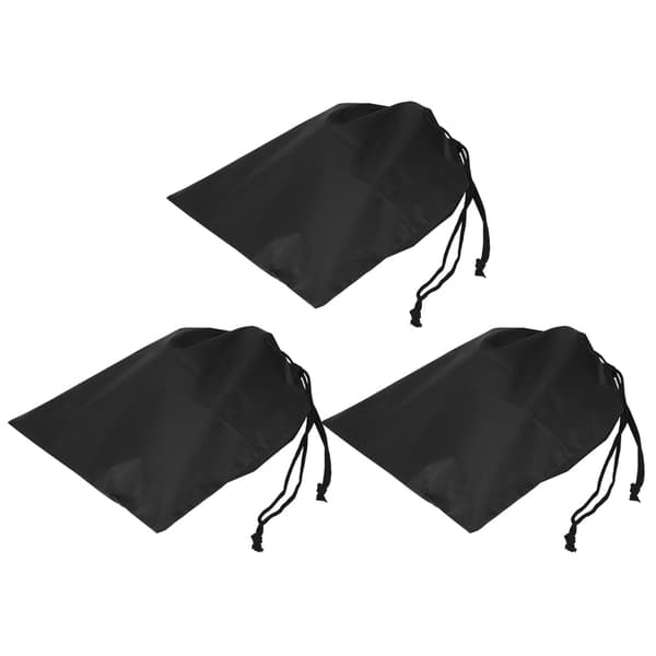 Nylon Drawstring Waterproof Dustproof Storage Bag for Shoes Clothes Organizer Black
