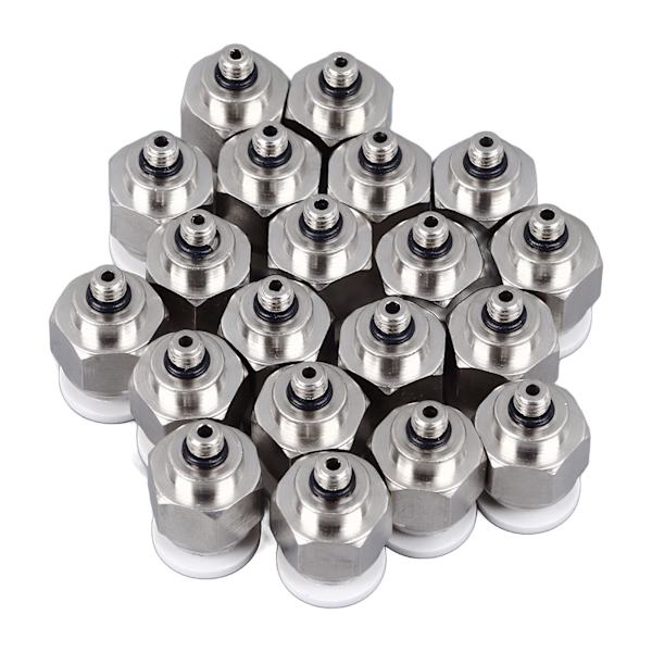 20 stk Pneumatisk lige tryk hurtigkoblingskobling Rørfittings Push To Connect Fittings