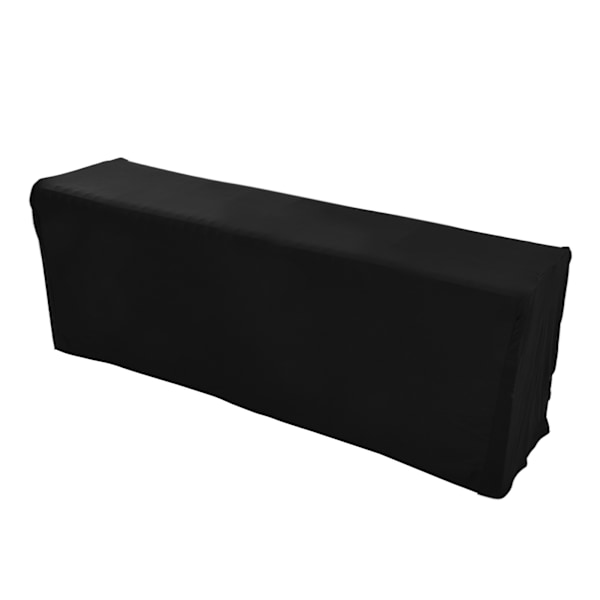 Bordsdæk Rektangulær Krøllefri Vaskbar Universal Sort Stretch Dug til Bryllupsfest Udstilling Sort 8FT (244x76x76cm)