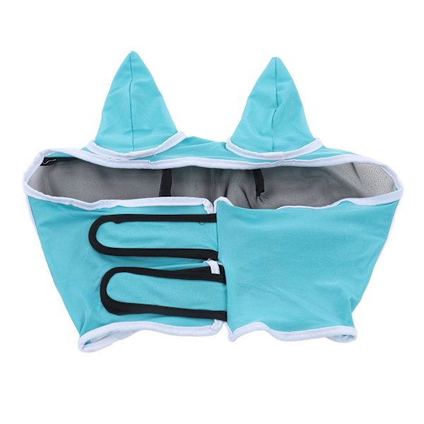 Heste Flugmaske Åndbar Behagelig Blød Fin Mesh Design Hest Ansigtsmaske Hestetilbehør med Ører Blå