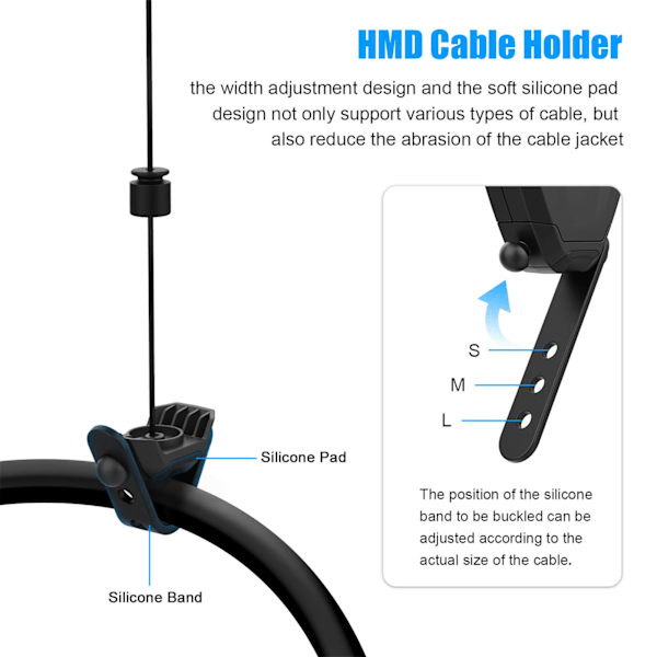 6 stk VR-kabelhåndtering for Quest 2 for Rift S for Valve Index for HTC Vive for HP Reverb G2 for PSVR Link-kabel