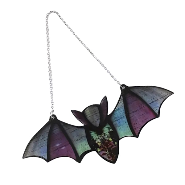 Halloween Flaggermus Vindu Hengende Solfanger Reflekterende Effekt Fargerike Fargede Flaggermus Vindu Ornament