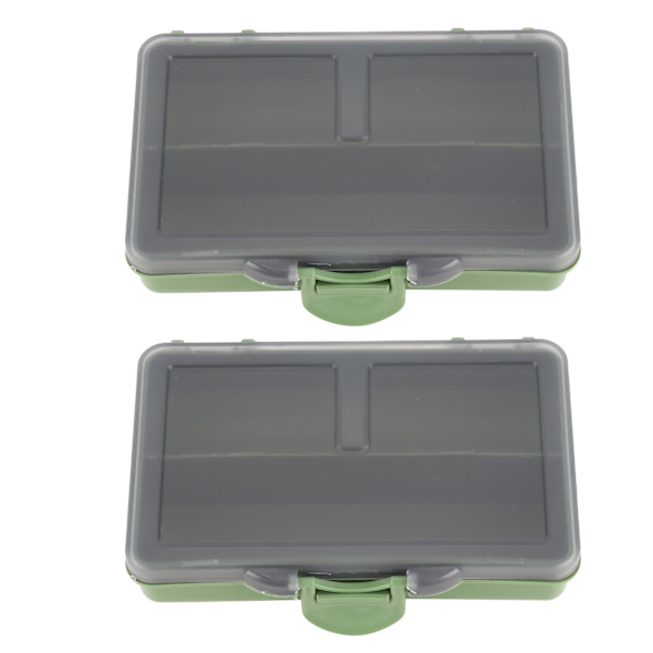 2kpl Kalastuskoukku Syötti Gadget Box Mini PP Säilytyslaatikko Kotelo kalastusvälineille Tarvikkeet 2 lokeroa