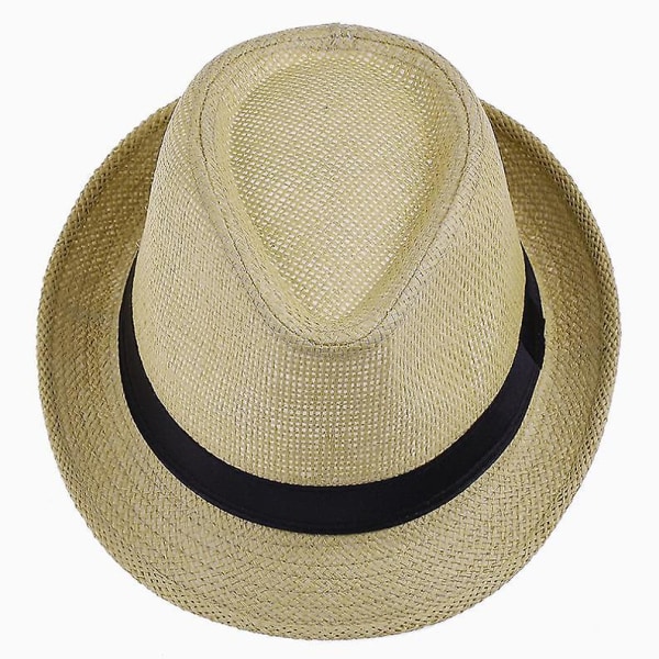 Unisex Naiset Miehet Muoti Kesä Casual Trendikäs Ranta Aurinko Straw Panama Jazz Hattu Cowboy Hattu Gangster Cap Khaki