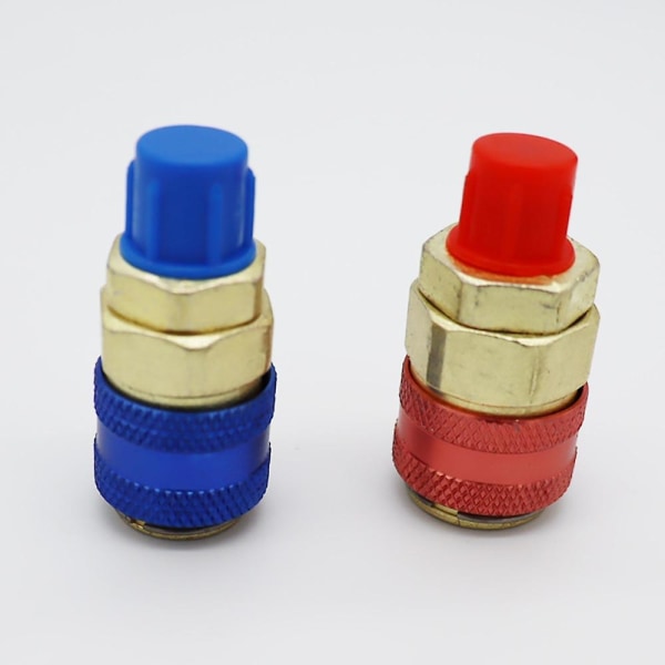 Adaptateur de climatisation à raccord rapide pour réfrigérant R134a, en laiton, fluorure de climatisation réglable, coupleur rapide R134a, 1 par 1 Pair