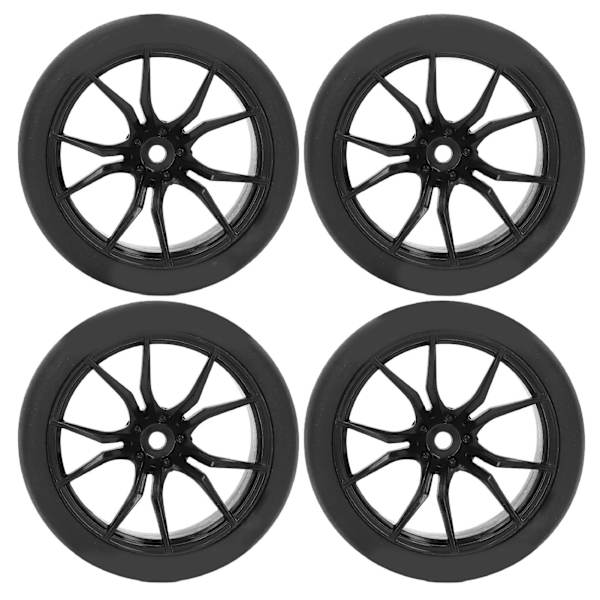 4ST RC-auton renkaat Vahva iskunvaimennus Universaali sopiva TAMIYA TT01 TT02 XV01 XV02 HSP 94123 94122 1/10 Kaukosäätimellä ohjattavat autot Musta