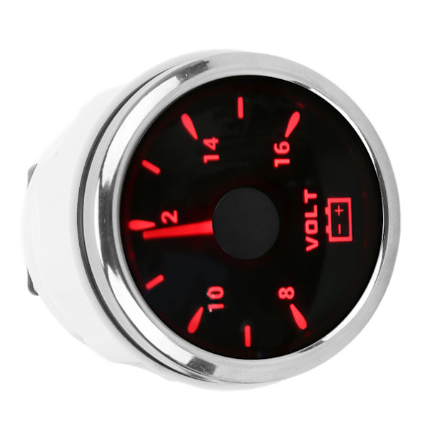 52 mm vene spänningsmittari 8‑16V osoitin 7 väriä Taustavalo IP67 vedenkestävä volttimittari veneelle RV autolle 9‑32V musta