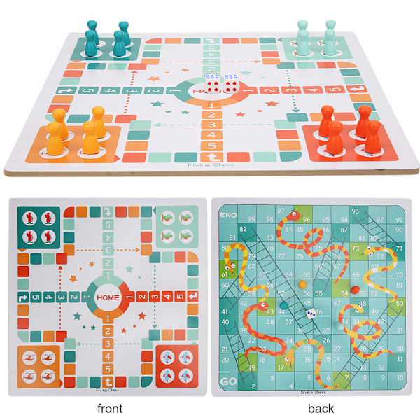 Flyvende skak Slange og Stige Brætspil Multifunktionelt pædagogisk brætspil til børn (Flying Chess Snake Ladder Chess)