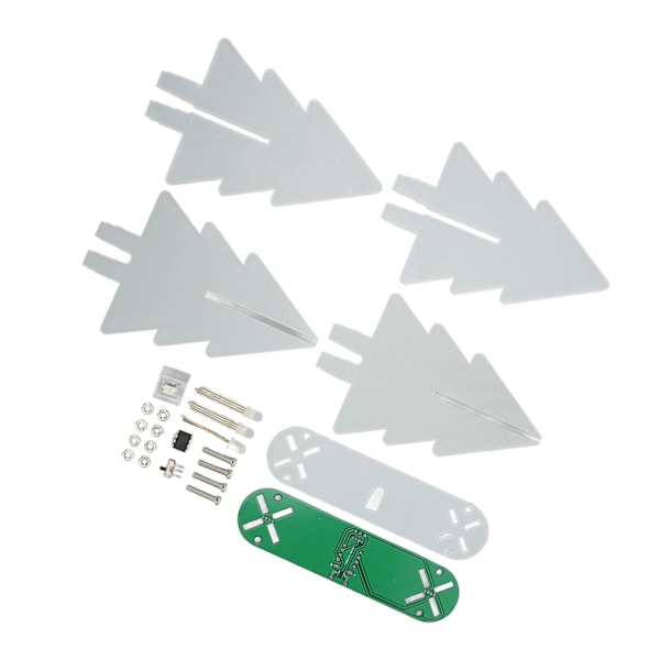 Elektroniskt julgranskit LED-gradientljus 3D gör-det-själv elektroniskt monteringssats för lödningsövning Grön