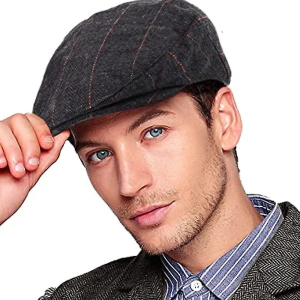 Justerbare Newsboy-hatter For Men Flat Cap Herre