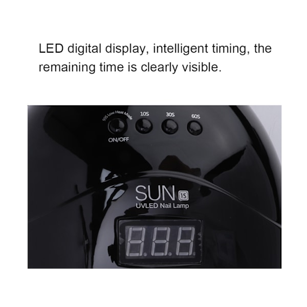 48W UV LED-lampa Nageltork Dual Light Source Gel Polish Lamp Light Manicure Curing Black US