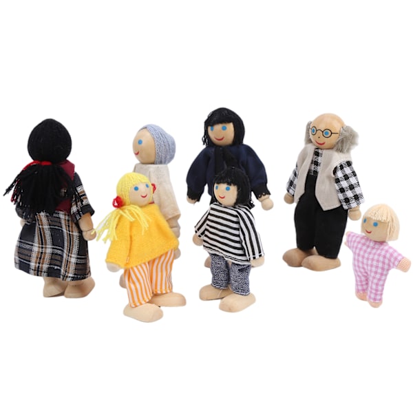 Perhe-nukkehahmot Mänty Miniatyyri Ihmiset Leikkiseti Koriste Kasvattava Nukkekoti Tarvikkeet #2