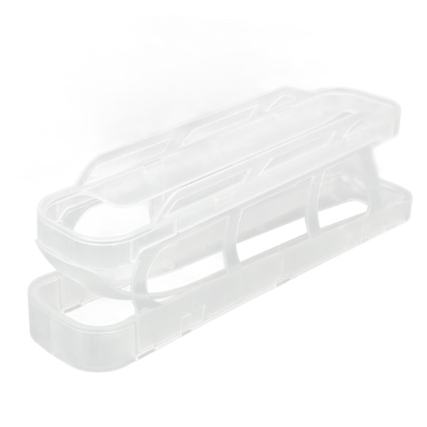 Rolling Egg Dispenser 2-vånings utrymmesbesparande automatisk roll down ägghållare för kylskåp bänkskiva Transparent