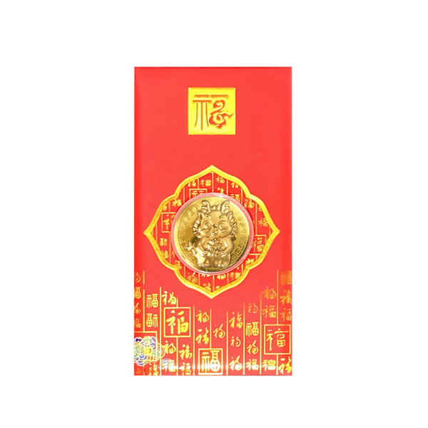Kinesiskt rött kuvert Year of the Dragon Guldfolie Lucky Red Packet för vårfest nyår