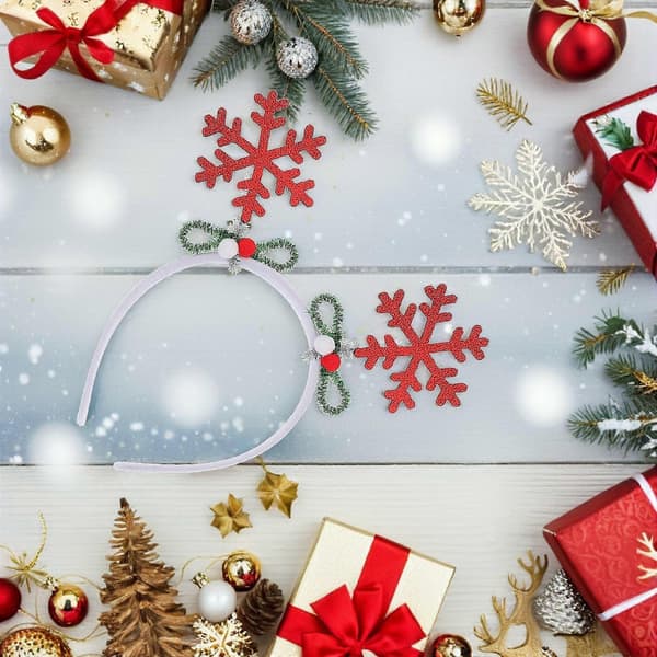 Jul Snöflinge Pannband Glitter Högtidsfest Hårband 4-pack