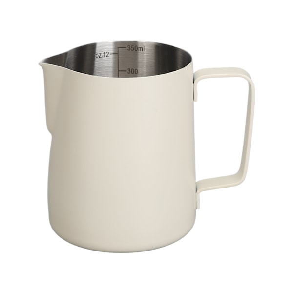 Dra blomkopp rustfritt stål kunstskum kopp spiss mun kaffeskumming kanne for hjemmekafé 350 ml hvit