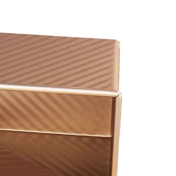Baking Pan Bread Pan with Lid Nonstick Quick Release Coating Carbon Steel Ripple Rectangle Toast Box Bread Pan Gold