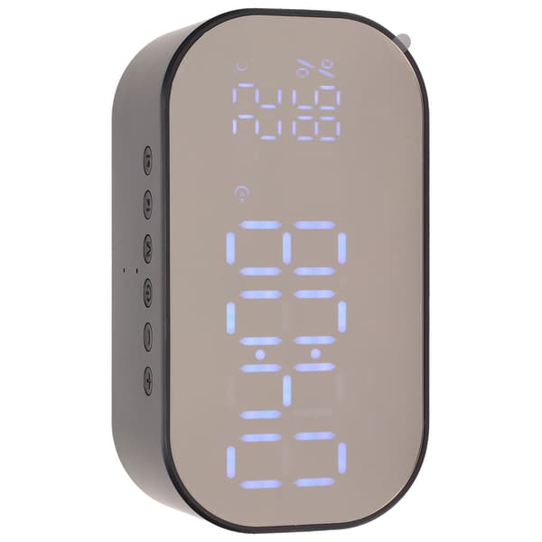 Herätyskello Bluetooth-kaiutin Älykaiutin Kellon kanssa 3 säädettävää kirkkaustasoa Musta