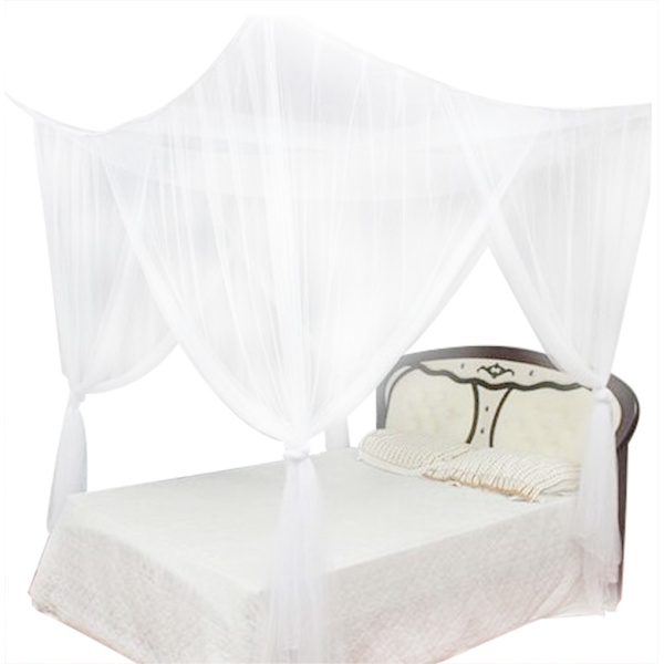4 hjørnestolp seng himmelseng myggenet Full Queen King Size senge (hvid)
