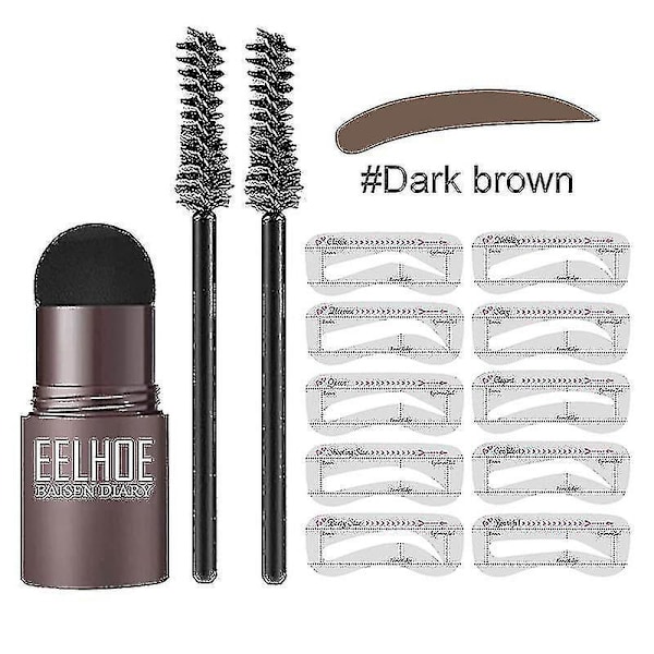 Bärbar svart återanvändbar ögonbrynsstämpel formning kit - Makeup Brow Powder Stencil