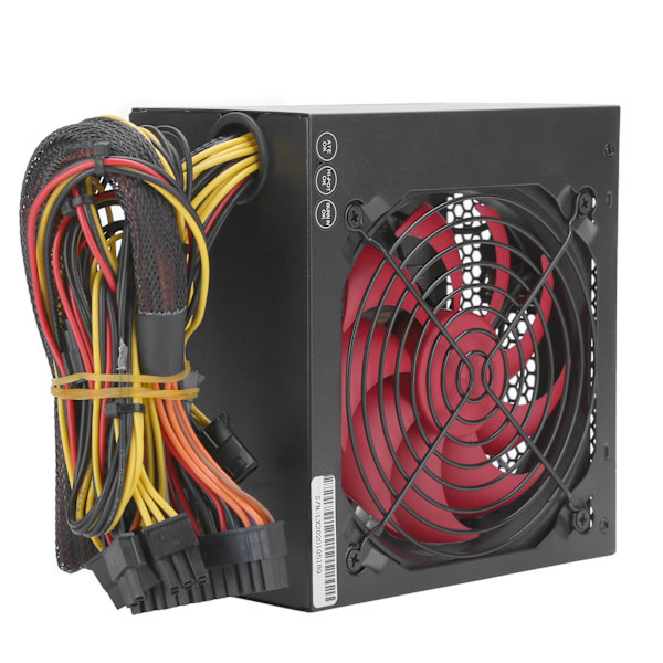 PC Strømforsyning 350W Stationær Computer Dele Tilbehør Rød Blæser Justerbar 115/230V US Stik