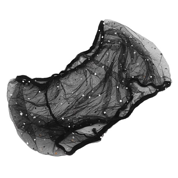Lintukooppi Mesh Pölynkestävä Lintukooppi Tarvikkeet Kookin Suoja Tähti- ja Kuukuvioilla (Musta)
