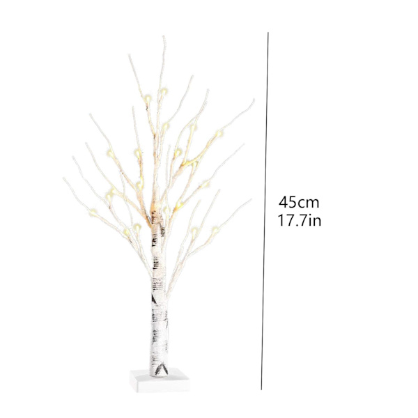60 cm LED-valaisin Puuvalaisin Koristeellinen valaisin Hopea Koivunvalaisin Tekomainen puu Lämmin valaisin Loma-koriste Koti sisustus
