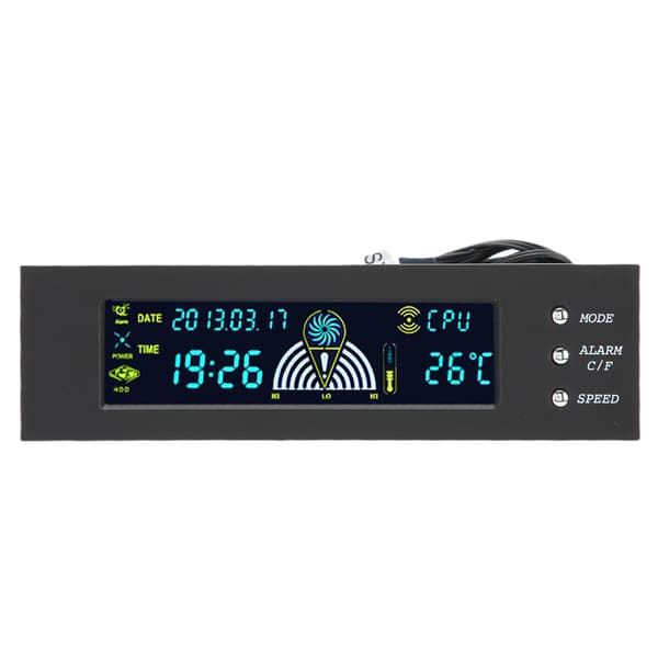 Datorfläktstyrning med 3 fläktar, CPU/HDD/SYS temperaturkontroll, LCD-frontpanel, 5,25 tum, STW‑5023