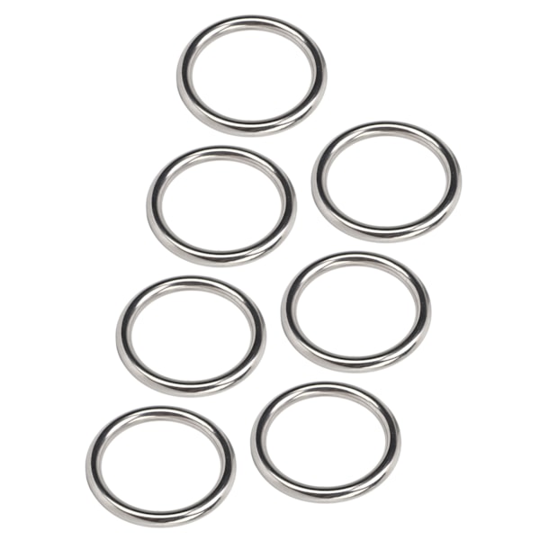 7 st 304 rostfritt stål metall O-ring Vattentät rostfri sömlös svetsad rund o-ring för fitnessbågar Yogaringar 7x50MM