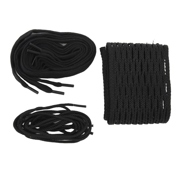 Lacrosse Mesh String Svart Nylon Slitsäker Lacrosse Mesh stycke Vävt snöre för tillbehör