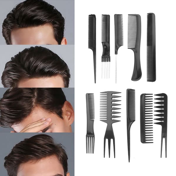 10 Pcs/Set Professional Hair Styling Combs Salon Barber Combs for Various Functions