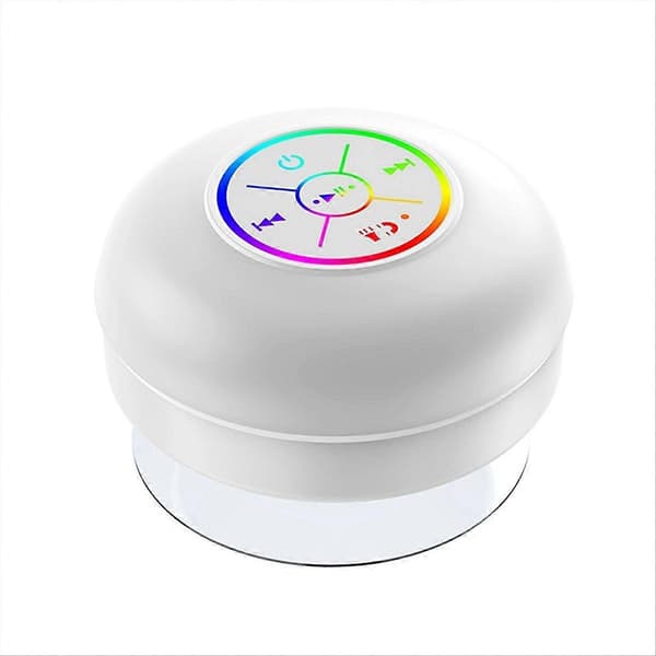 Bluetooth-høyttaler LED Fargerik Lysende Liten Høyttaler Hvit