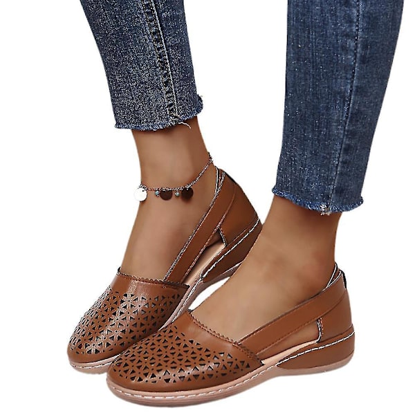 Brune Kileformede Hule Sandaler til Kvinder