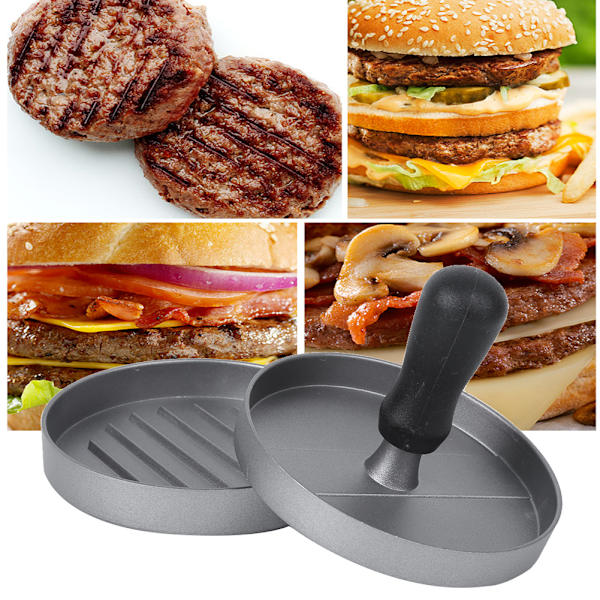 Zink Aluminiumlegering Non-stick hamburgerpressmaskin Verktyg för att göra biffar till kökstillbehör