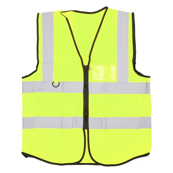 Safety Reflective Vest Multiple Pockets Waterproof High Visibility Zipper Front Safety Vest for Guardian Green